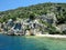 The sunken ruins on the island of Kekova, ancient Lycian city of Simena, Antalya, Turkey