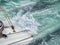 Sunken sailing ship during the Mediterranean cyclone Ianos in Nidri