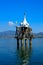 the sunken temple,Sinking temple, a famous landmark in Sangkhlaburi District, Kanchanaburi, Thailand