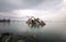 A sunken wreck rusting into the sea