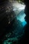 Sunlight and Dark Underwater Grotto in Solomon Islands