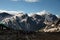 Sunlight falling on snow covered mountains at Tisu Top, Jammu and Kashmir