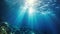 Sunlight Filters Through Sparkling Ocean Waves in Stunning Display of Natures Beauty, Underwater Ocean - Blue Abyss With Sunlight