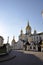 Sunlight highlights the beauty of the Pochaev Lavra architecture