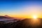 Sunlight over mountains and Teide volcano