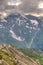 Sunlight through the storm clouds on Glacier Pasterze. Austrian