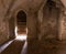 Sunlight Streamng through old Door of England\'s Lacock Abbey