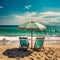 Sunlit beachscape with azure waters