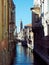 Sunlit canal venice