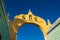 Sunlit colonial arch `Arc de San Juan` in the historic center of Merida, Mexico