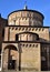 Sunlit facade of the Baptistery of the Padua Cathedral.