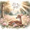 Sunlit Fawn in Forest Clearing Announcement