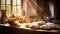 The Sunlit Feast: A Windows Embrace of Fresh-Baked Artisan Bread