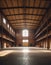 Sunlit Industrial Warehouse Interior