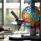 Sunlit Laboratory Microscope: Capturing Intricate Details of Scientific Exploration