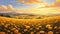 a sunlit meadow bursting with the golden brilliance of marigolds