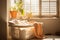 Sunlit Modern Laundry Setting, Harmony in Function and Style