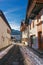 Sunlit narrow street in Garmisch-Partenkirchen