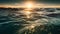 Sunlit Ocean Dreams Sparkling Reflections in a Radiant Sea. Generative AI
