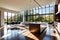 A Sunlit Open House Interior - Angled Shadows Casting Geometric Patterns on a Polished Hardwood Floor