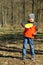 Sunlit portrait of a boy learning to play ultimate frisbee