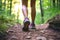 Sunlit Runner: Shoe Close-Up in Nature. Generative Ai