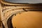 Sunlit side of the empty bullfight arena