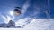 Sunlit Snowy Peaks and Ski Cabin: A View from the Italian Alps