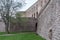 Sunlit tower by Borgholm Castle in Sweden in spring season