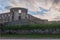 Sunlit tower by Borgholm Castle in Sweden in spring season