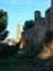 Sunlit tower of the Santa Maria in Cosmedin church in Rome, Italy