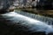 Sunlit Waterfall With Fresh Water Of An Alpine River