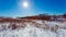 Sunlit White Snowy Field