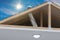 Sunlite light tube system for transporting natural daylight from roof into room. 3D rendered illustration