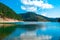 Sunnet Lake, Blue water and blue sky, Mountain Forests at the far end, Bolu, Turkey