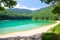 Sunny afternoon and quiet lake at Jingyuetan National Forest Park made with Generative AI