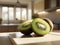 Sunny Afternoons: Kiwi Spotlight in a Cozy Kitchen Bathed in Warm Light