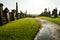 The sunny autumn day of the old Victorian cemetery Necropolis.