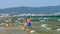 SUNNY BEACH, BULGARIA - 2 SEP 2018: People in the sea at Sunny Beach resort on a sunny day in Bulgaria s Black Sea coast known for