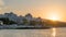 Sunny Beach, Bulgaria - 4 Sep 2018: Hotel Riu Helios Paradise in Sunny Beach at sunrise, a major seaside resort on the Black Sea