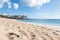 Sunny beach in, costa Teguise, Lanzarote, Canary Islands, Spain