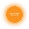 Sunny Circle Halftone Logo Design Element. Sun vector icon.