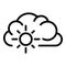 Sunny cloud icon, outline style