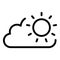 Sunny cloud icon, outline style
