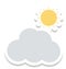 Sunny Cloud, Weather Color Isolated Vector Icon