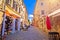 Sunny colorful stone street of ancient Pula view