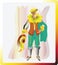 The Sunny daffodil. Narcissistic musketeer.Vector illustration.