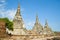 A sunny day at the ancient stupas of the Buddhist temple of Wat Phra Si Sanphet. Thailand