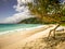 Sunny day on Beauvallon beach, Mahe, Seychelles, most beautiful beach of Seychelles