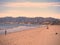 Sunny day and clear skies beach sand waves surfer surfing surf